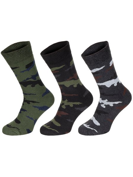 Socken, Esercito, tarn,halblang, 3er Pack