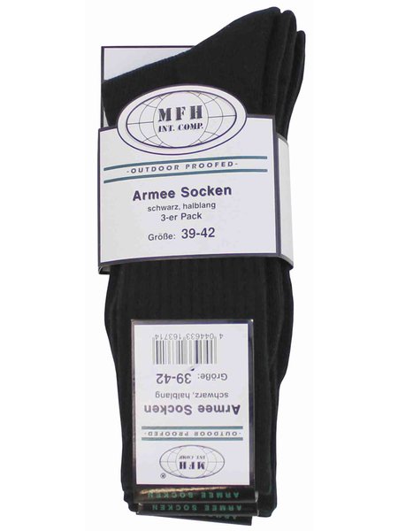 Army Socken 3-er Pack Schwarz 43/46