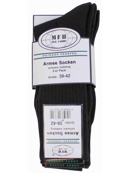Army Socken 3-er Pack Schwarz 43/46