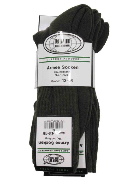 Army Socken 3-er Pack Oliv 43/46