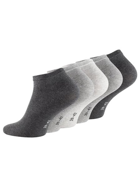 Essentials - Unisex Baumwoll Sneaker Socken 5 Paar Grautne 39/42