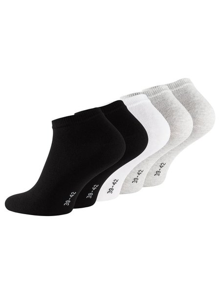 Essentials - Unisex Baumwoll Sneaker Socken 5 Paar Farbmix 35/38